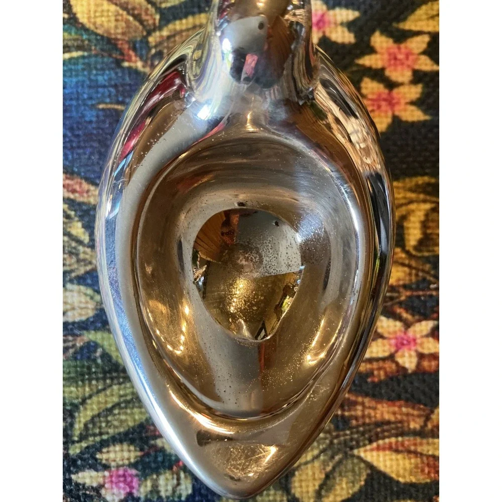 Pottery Barn Silver Tone Dove Salt Cellar with Feather Spoon 3 Piece Set